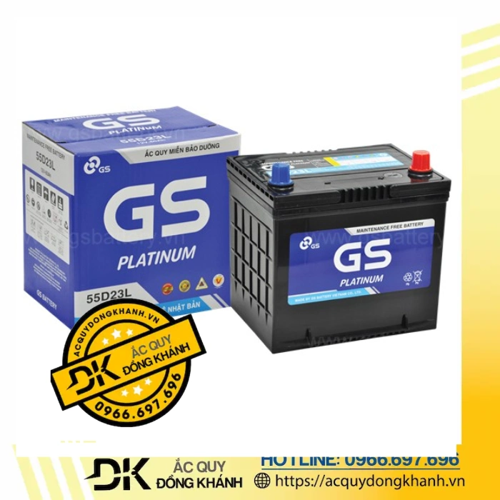 Ắc Quy nước GS 55D23L 12V 60Ah