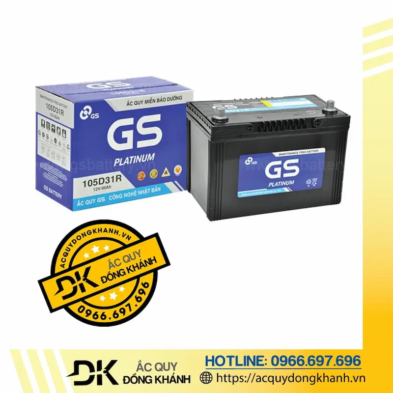 Tổng quan về ắc quy GS MF 105D31R 12V 90Ah