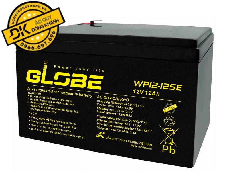 bình ắc quy 12v 12ah của thương hiệu globe sở hữu nhiều ưu điểm nổi bật