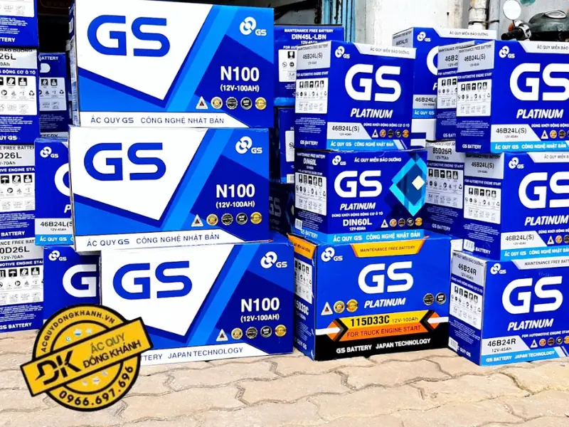 Mua ắc quy GS MF 46B24R 12V 45Ah chính hãng ở đâu