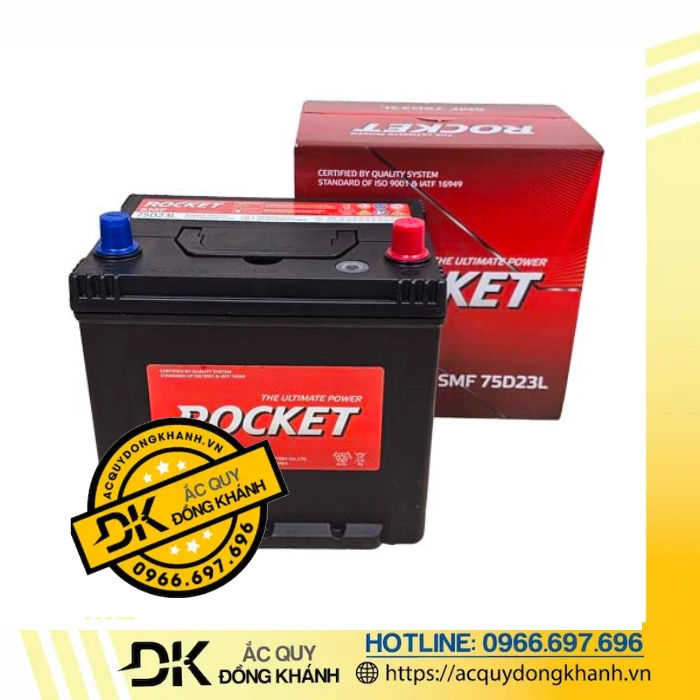 Bình Ắc Quy ROCKET 65Ah 12V SMF 75D23L