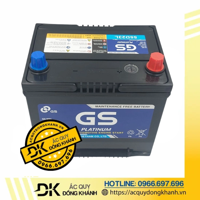 Ắc Quy nước GS 55D23L 12V 60Ah