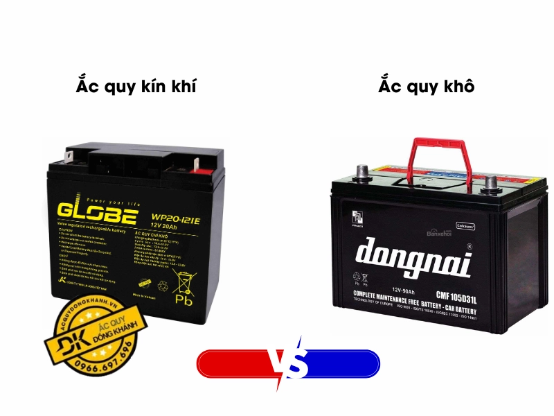 So sánh điểm giống nhau và khác nhau giữa ắc quy kín khô với ắc quy khô