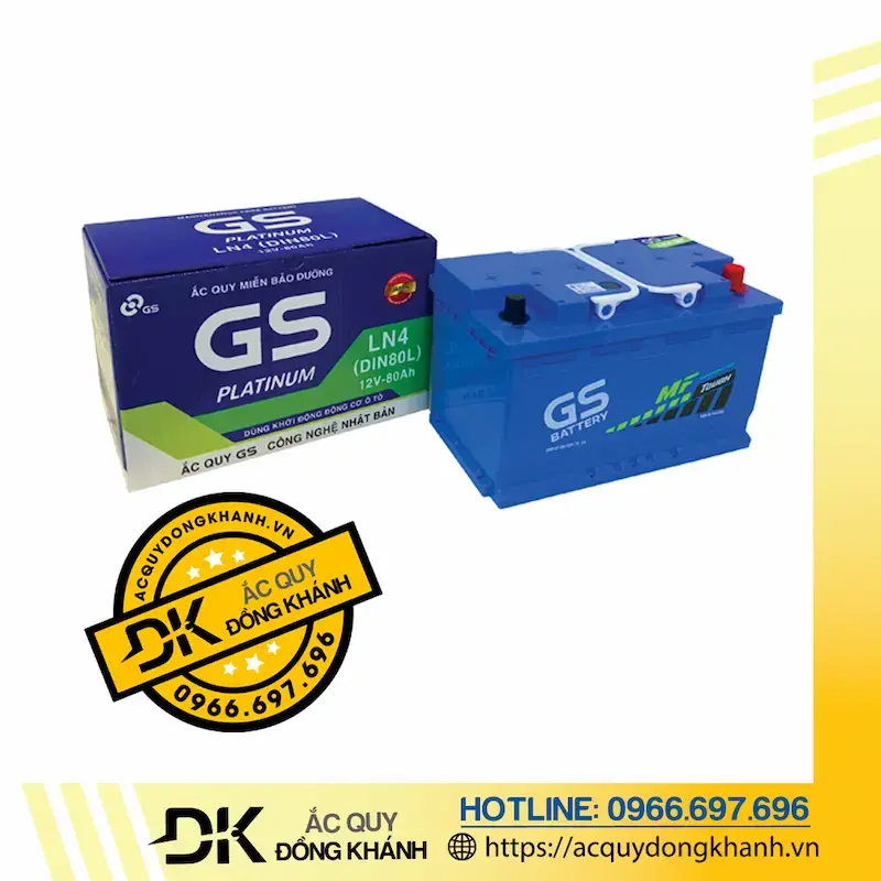 Ắc quy GS LN4 DIN80L 12V 80Ah phù hợp với những dòng xe nào?