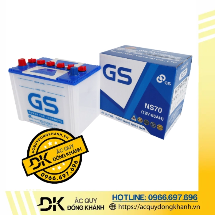 Ắc Quy GS 12V 65Ah NS70 