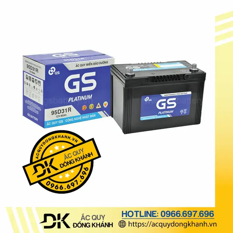 Giới thiệu tổng quan về ắc quy GS MF 95D31R 12V 80Ah