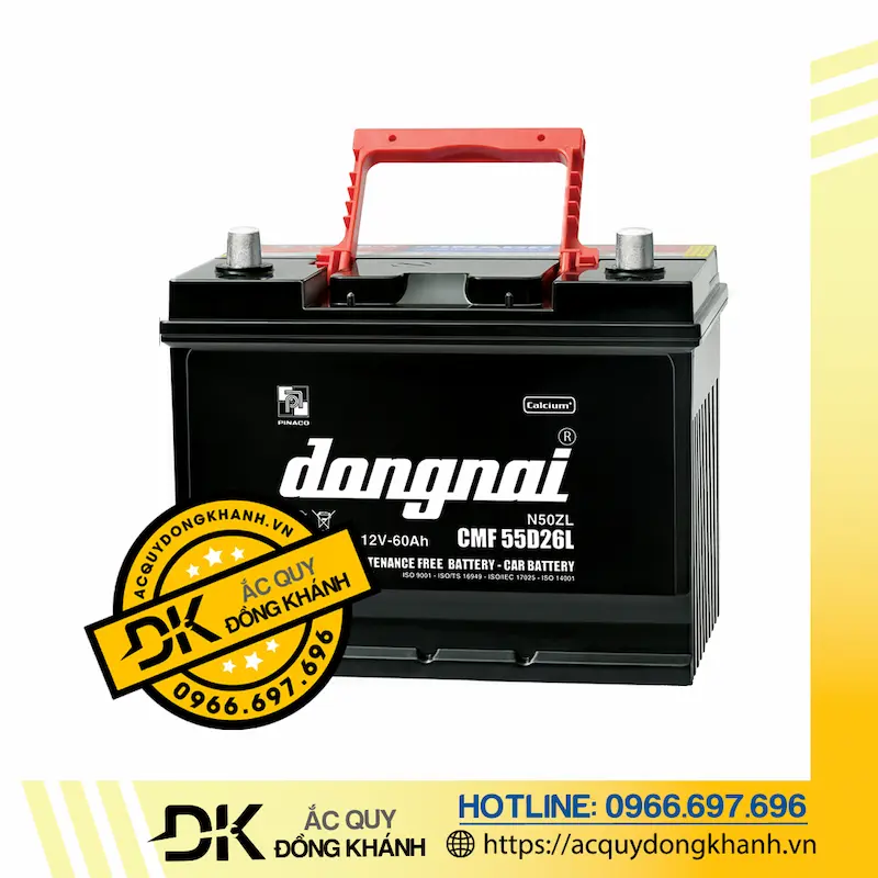 Ắc quy Đồng Nai CMF 55D26L 12V - 60AH 
