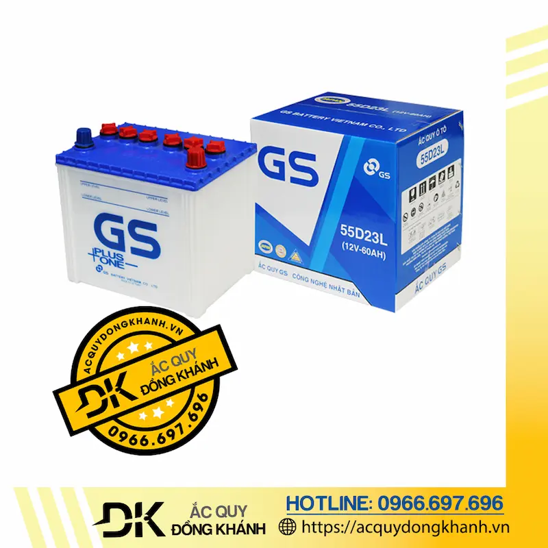 Ắc Quy nước GS 55D23L 12V - 60Ah