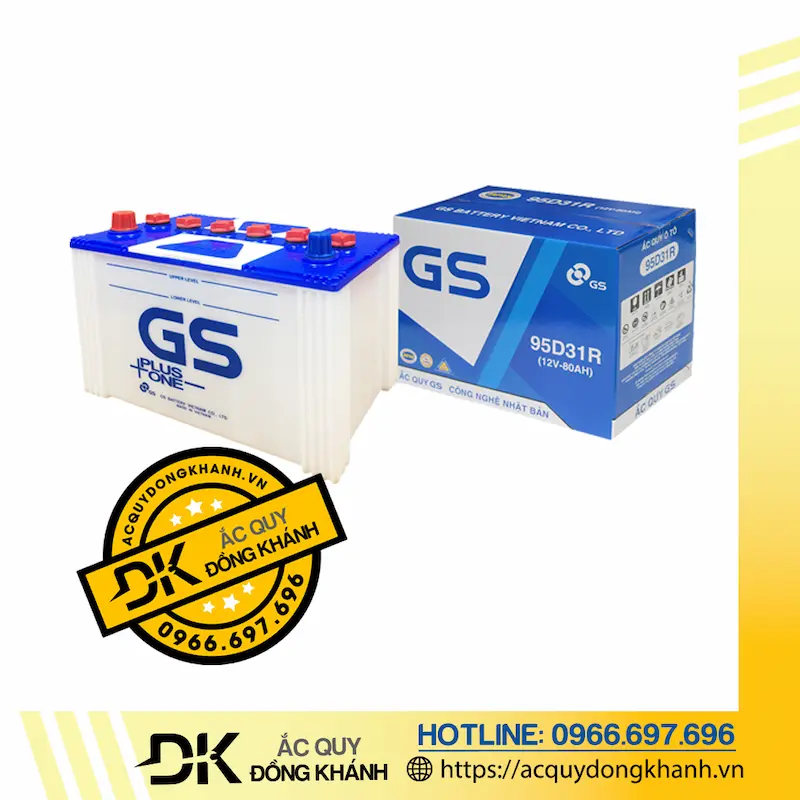 Ắc Quy GS 95D31R 12V - 80Ah