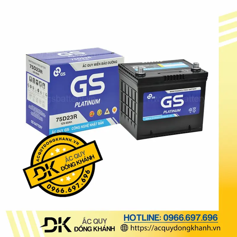 Ắc Quy GS MF 75D23R 12V - 65Ah