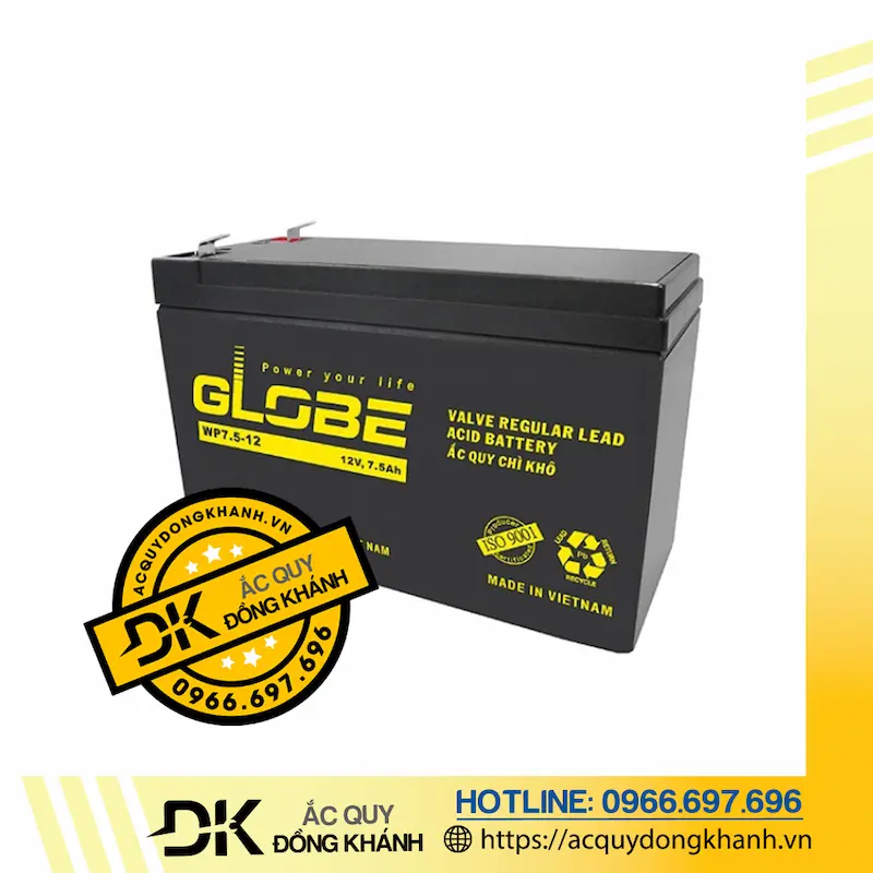 Ắc Quy GLOBE WP7.5-12 12V - 7.5Ah  