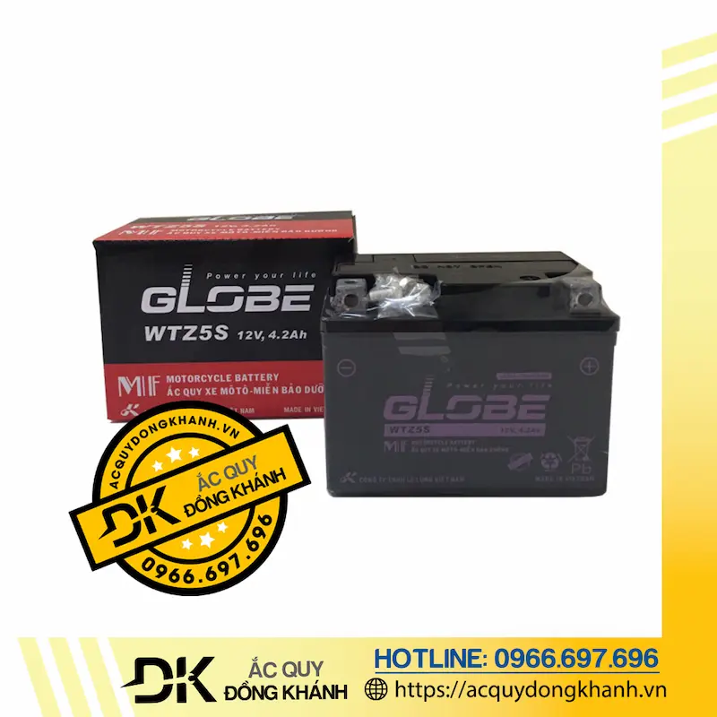 Ắc Quy GLOBE WTZ5S 12V - 4,2Ah